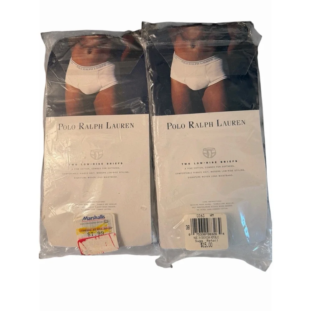 Polo Ralph Lauren VTG 90s Brief Underwear Cotton USA Whitey Tighties NEW Sz 38